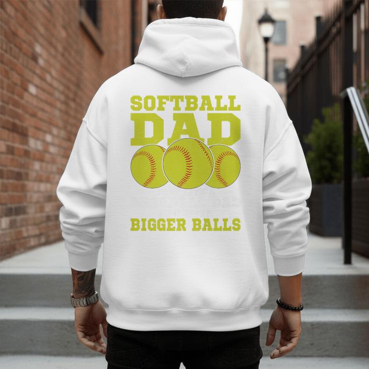 Softball Dad Just Like A Baseball Dad Team Premium Men's Hoodie Back Print Softball Dad Just Like A Baseball Dad Team Premium Men's Hoodie Back Print