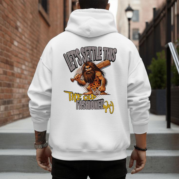 Stoneage Caveman Neolithic History Baseball Dad Father Premium Men's Hoodie Back Print Stoneage Caveman Neolithic History Baseball Dad Father Premium Men's Hoodie Back Print