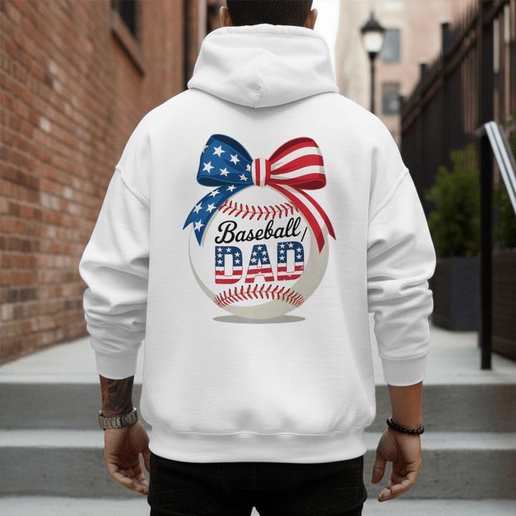 Vintage Baseball Dad Patriotic USA Flag 4th Of July Fathers Premium Men's Hoodie Back Print Vintage Baseball Dad Patriotic USA Flag 4th Of July Fathers Premium Men's Hoodie Back Print