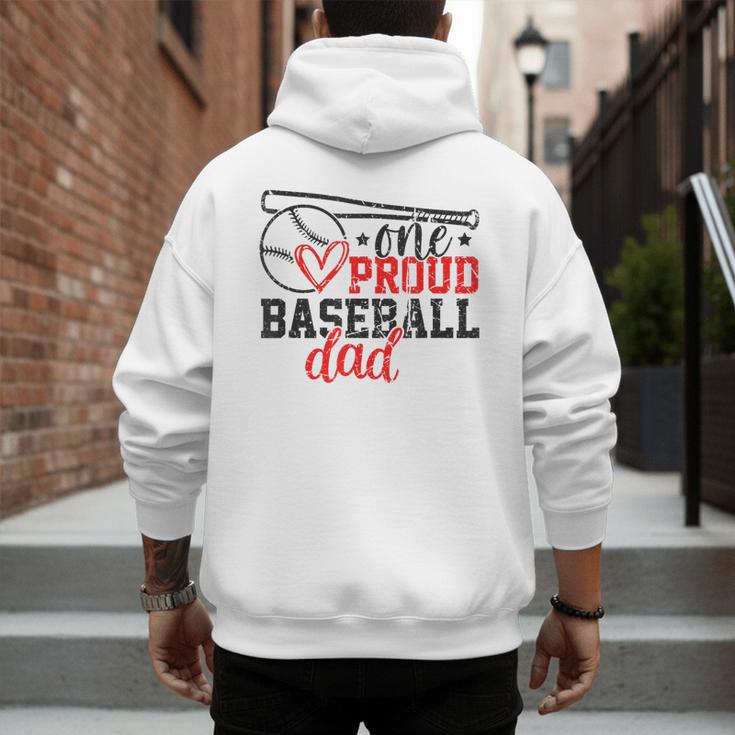 Vintage One Proud Baseball Dad Sporty Humor Men's Hoodie Back Print