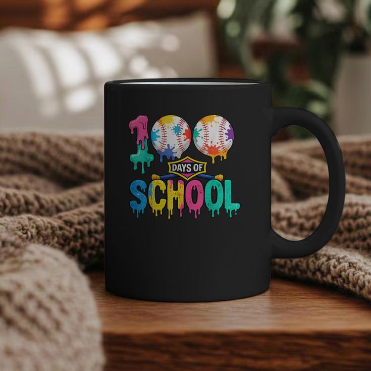 100 Days Of School Baseball Boys Kids Colorful 100th Day Graphic Print Coffee Mug