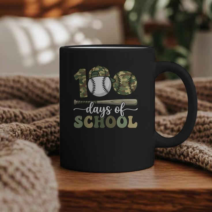 100 Days Of School Baseball Camo Art For Boys Kids Students Graphic Print Coffee Mug