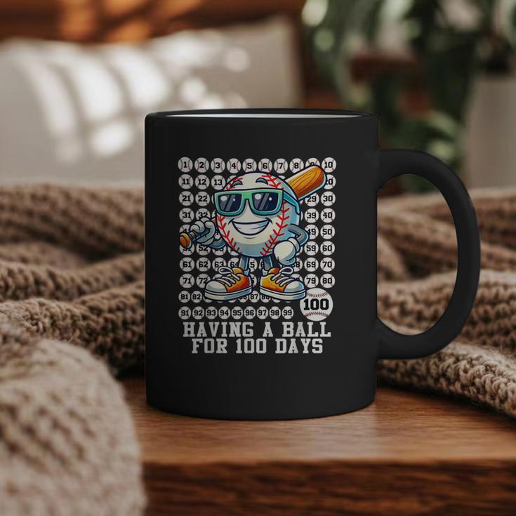 100 Days Of School Boys Baseball 100th Day Of School Kids Graphic Print Coffee Mug