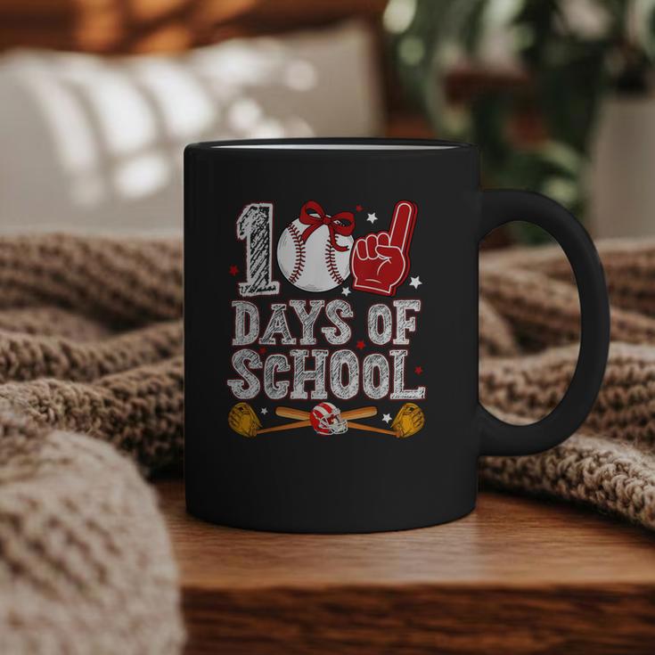 100 Days Of School Cute Bow Baseball Boy Girl Teacher Graphic Print Coffee Mug
