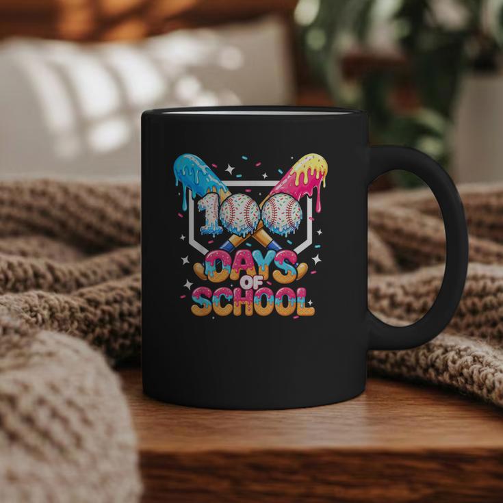 100 Days Of School Ice Cream Baseball Player For Kids Boys Graphic Print Coffee Mug