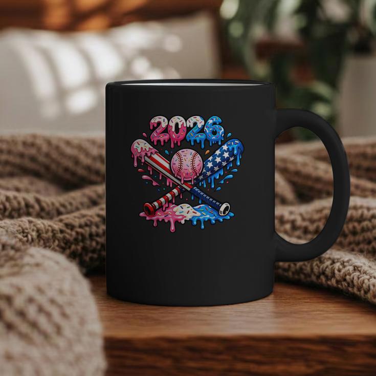 2026 American Flag Baseball Ice Cream Drip Bats Boys Graphic Print Coffee Mug