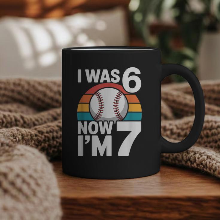 I Was 6 Now Im 7 Baseball Birthday Age 7 Graphic Print Coffee Mug