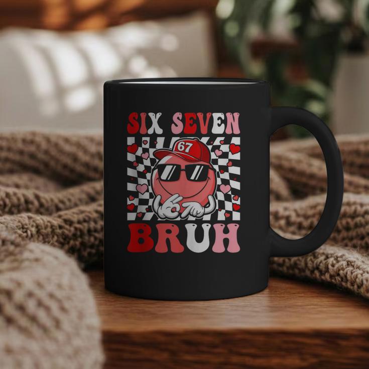 6 7 Bruh Six Seven Valentine Heart Baseball Graphic Print Coffee Mug
