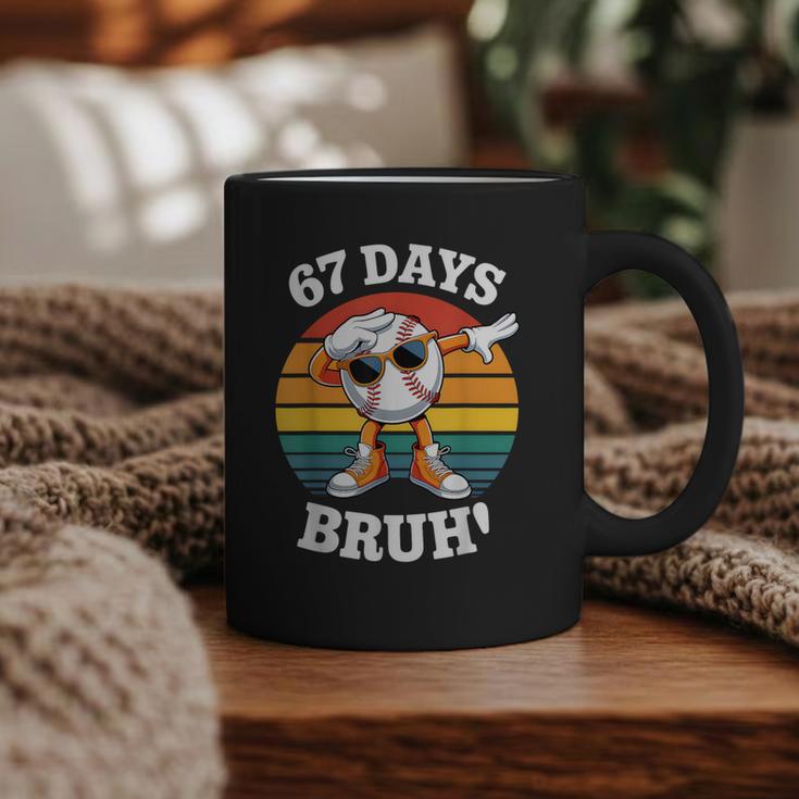 67 Days Of School Bruh Teacher Kids Dabbing Baseball Graphic Print Coffee Mug