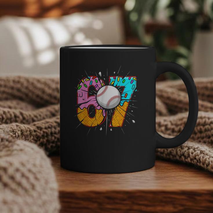 67 Six Seven 6 7 Boys 67 Baseball Ice Cream Drip 6 7 Graphic Print Coffee Mug