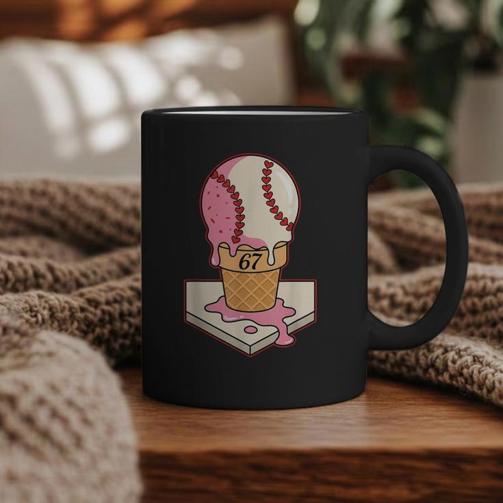 67 Tee Baseball Creamy Dripping Graphic Sixty-Seven Clothes Graphic Print Coffee Mug