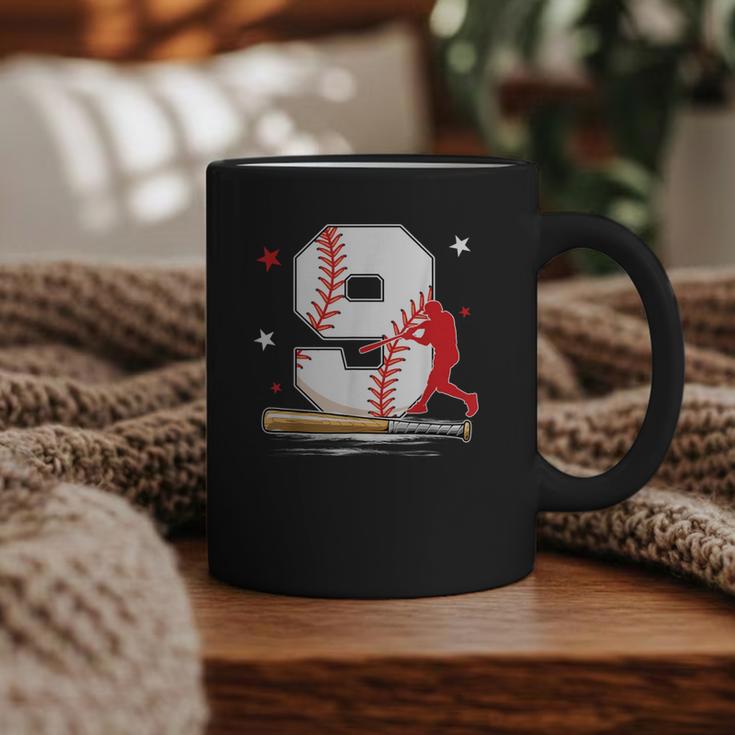 9 Years Old Baseball Birthday Boy 9th Bday Party Graphic Print Coffee Mug
