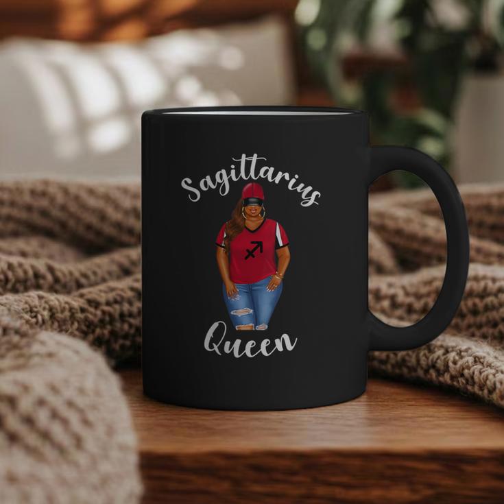 African American Baseball Mom Sagittarius Queen Zodiac Sign Graphic Print Coffee Mug
