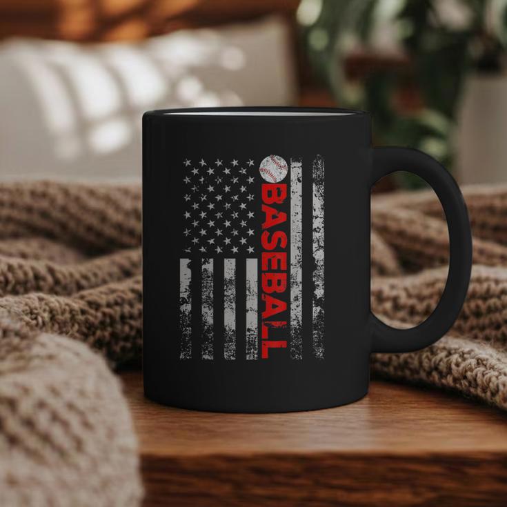 American Flag Baseball Team Baseball Player Baseball Graphic Print Coffee Mug