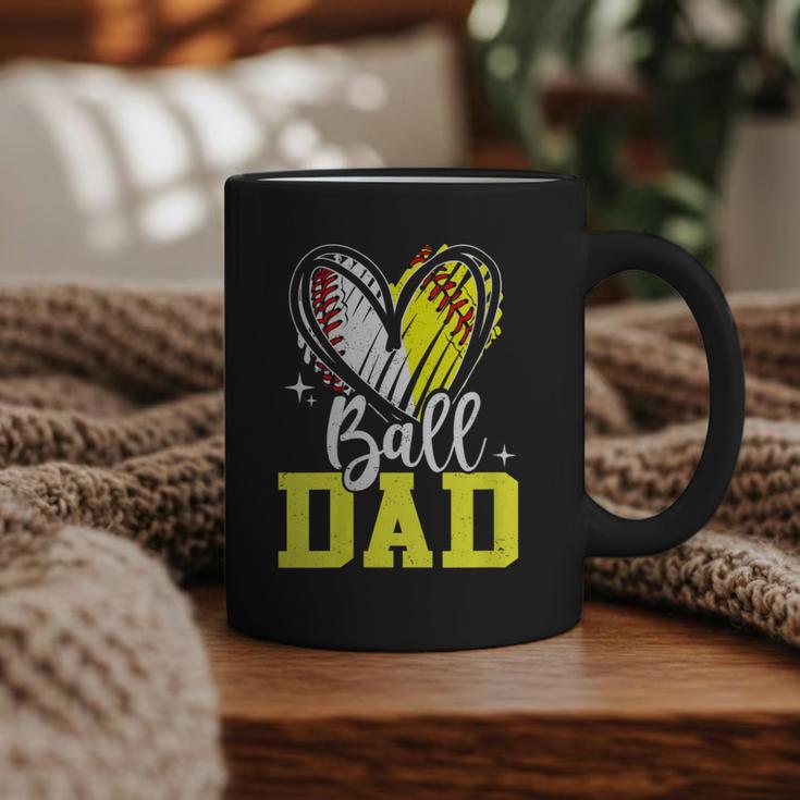 Ball Dad Softball Baseball Dad Fathers Day Graphic Print Coffee Mug