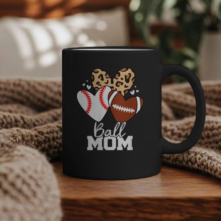 Ball Mom Football Baseball Mom Heart Graphic Print Coffee Mug