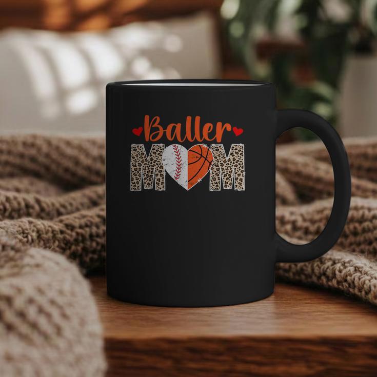 Baller Mom Leopard Basketball Baseball Mom Graphic Print Coffee Mug