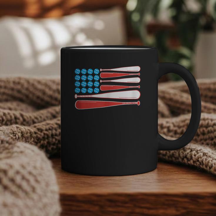 Baseball American Flag Patriotic USA Pride Graphic Print Coffee Mug
