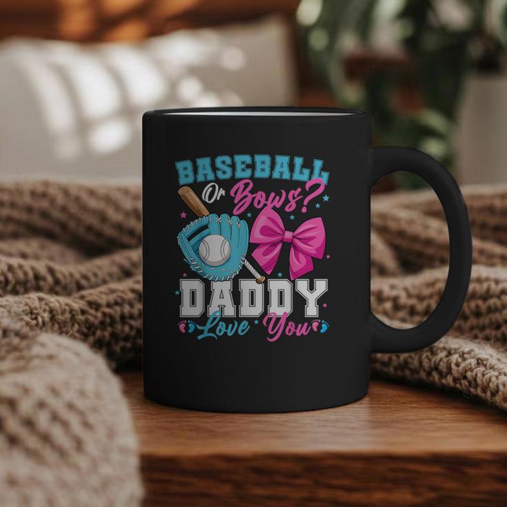 Baseball Or Bows Daddy Loves You Gender Reveal Family Graphic Print Coffee Mug