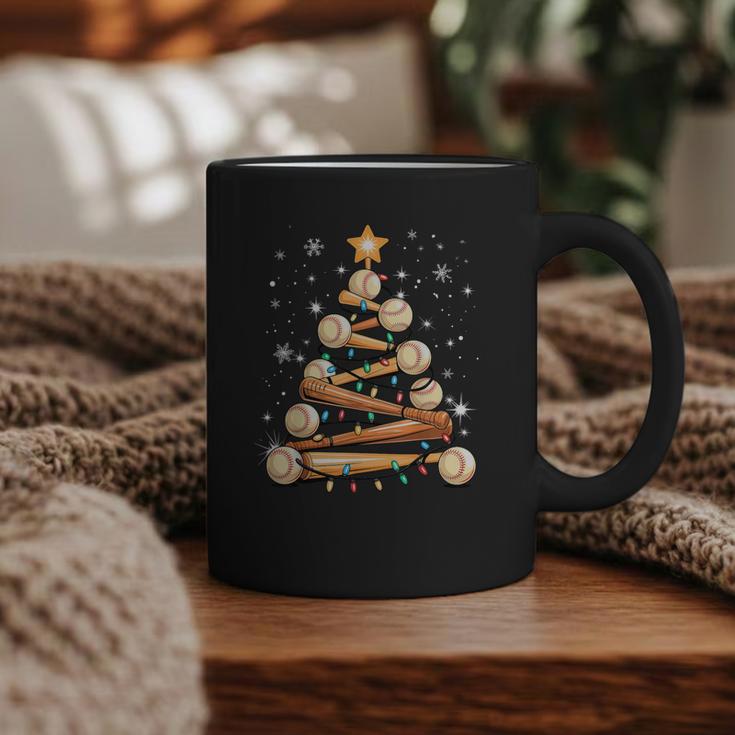 Baseball Christmas Tree Light Xmas Baseball Graphic Print Coffee Mug