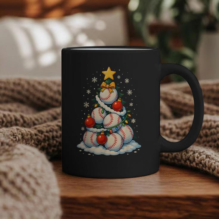 Baseball Christmas Tree Lights Santa Sport Player Lover Xmas Graphic Print Coffee Mug