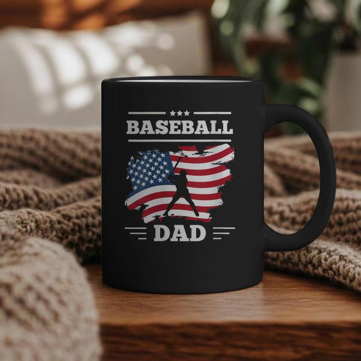 Baseball DAD American Flag Patriotic Father's Day Graphic Print Coffee Mug