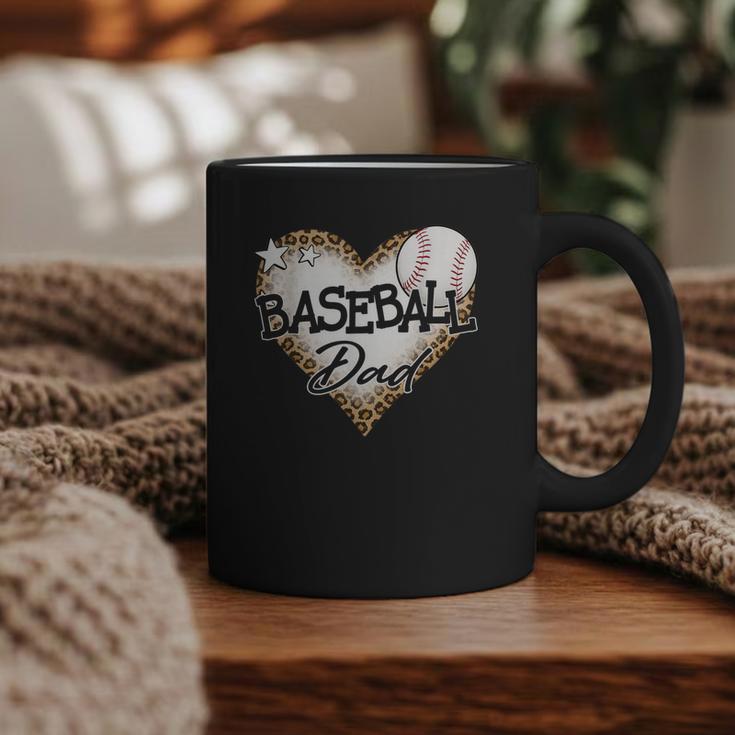 Baseball Dad Leopard Heart Baseball Lover Graphic Print Coffee Mug