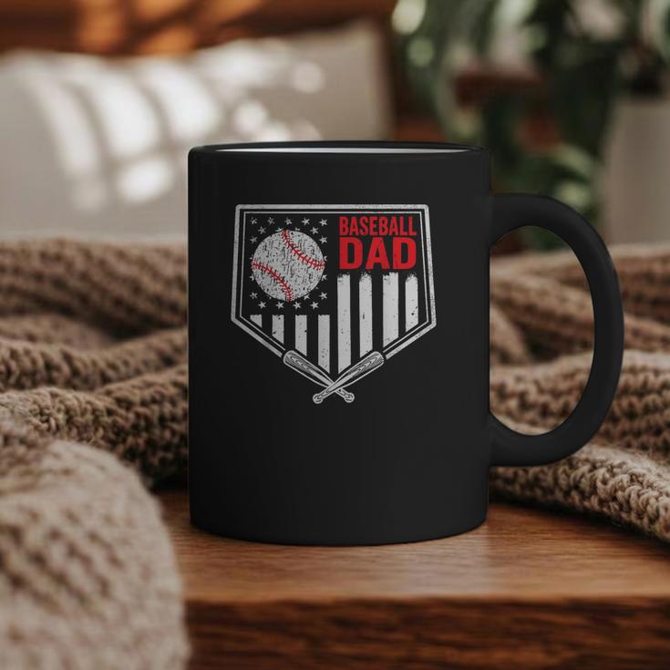 Baseball Dad Men USA American Flag Fathers Day 4th Of July Graphic Print Coffee Mug