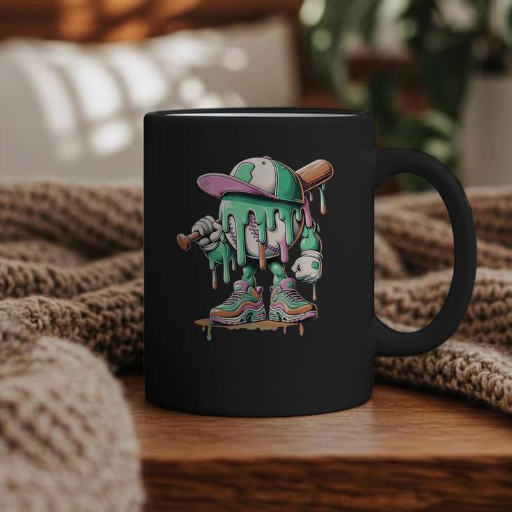 Baseball Drip For Boys Ice Cream Drip Baseball Graphic Print Coffee Mug