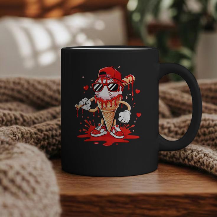 Baseball Drip Ice Cream Apparel Youth Boys Valentines Graphic Print Coffee Mug