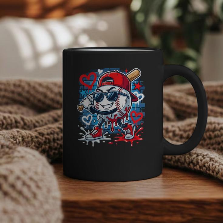 Baseball Drip Icecream Heart Valentine Day Boys Kids Red Graphic Print Coffee Mug