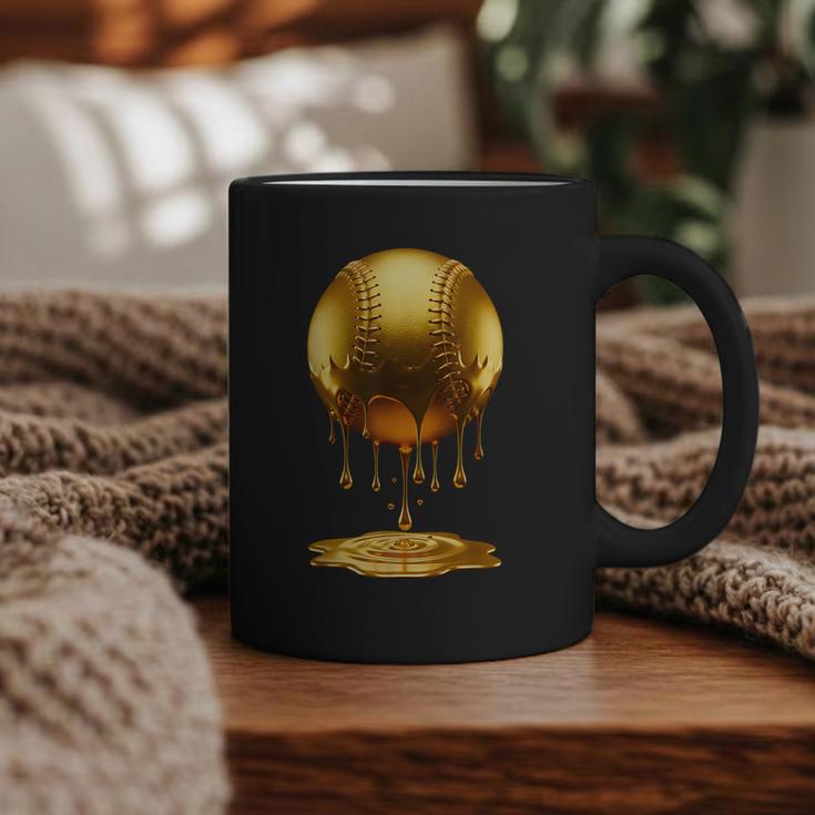 Baseball Dripping Drip Gold Sport Player Coach Baller Graphic Print Coffee Mug