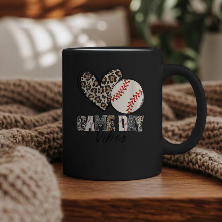 Baseball Game Day Vibes Baseball Mom Mama Leopard Cute Graphic Print Coffee Mug