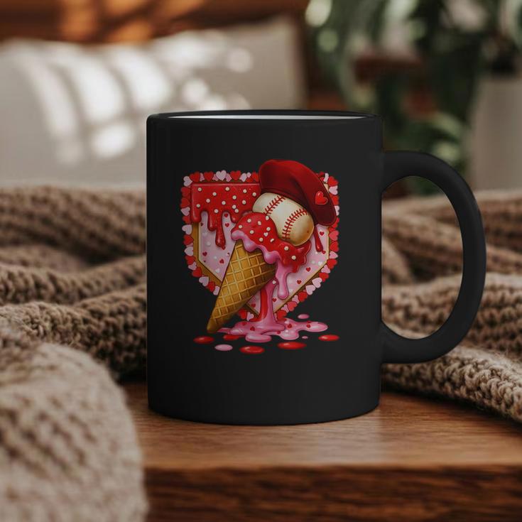 Baseball Heart Valentine Baseball Ice Cream Drip Boys Girls Graphic Print Coffee Mug