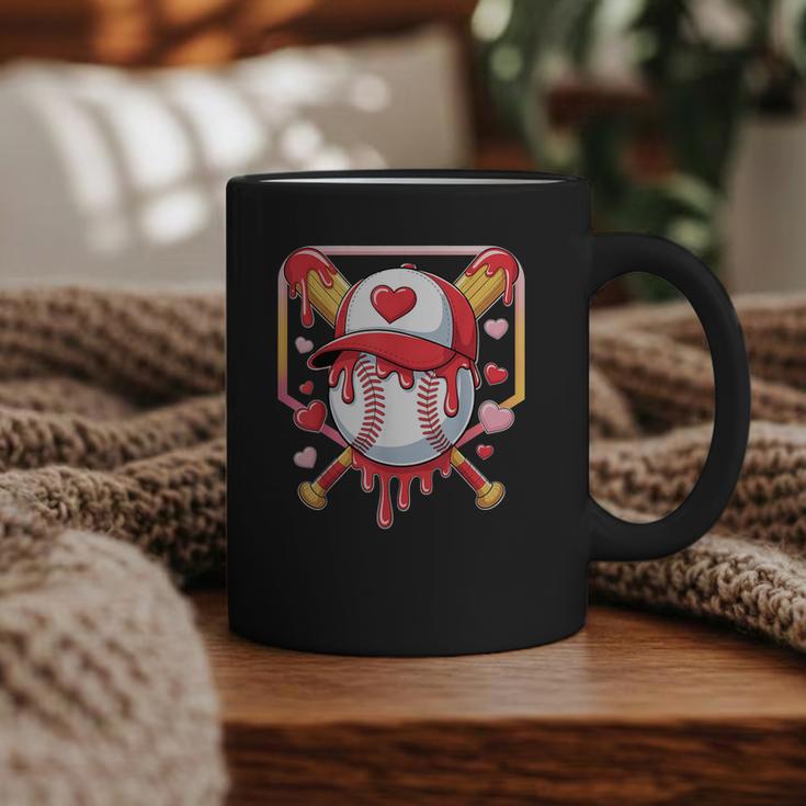 Baseball Heart Valentines Day Baseball Ice Cream Drip Boys Graphic Print Coffee Mug