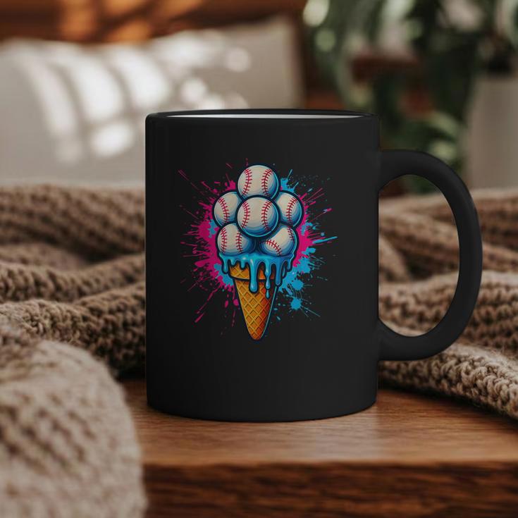 Baseball Ice Cream Drip Baseball Dad Sports Fan Youth Boys Graphic Print Coffee Mug