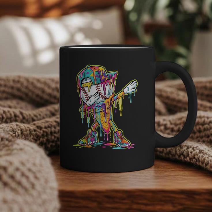 Baseball Ice Cream Dripping Dabbing Baseball Drip Graphic Print Coffee Mug