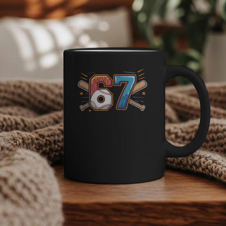 Baseball Lover Drip Number 67 Player 67th Birthday Meme Graphic Print Coffee Mug