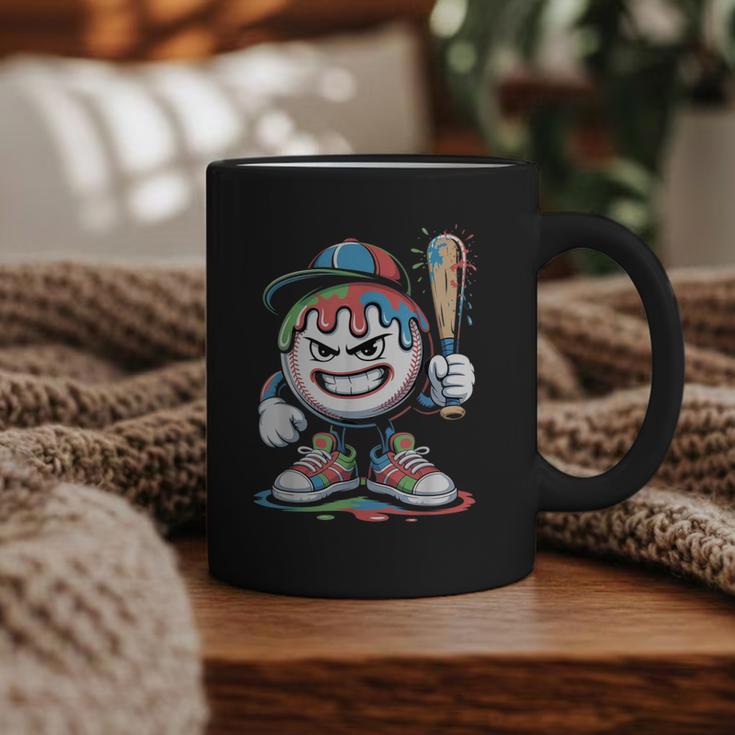 Baseball Mascot Attitude Graffiti Splash Bat Cap Graphic Print Coffee Mug Baseball Mascot Attitude Graffiti Splash Bat Cap Graphic Print Coffee Mug