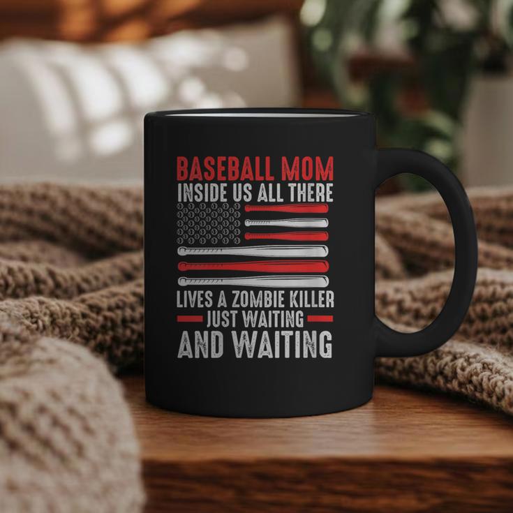Baseball Mom Inside Us All There Lives a Zombie Sport Graphic Print Coffee Mug