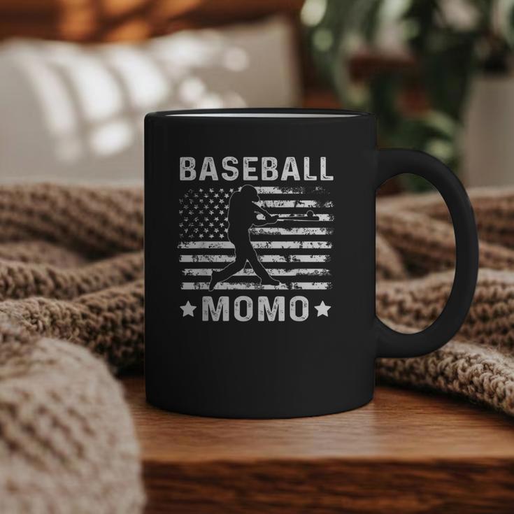 Baseball Momo Mom USA Flag 4th Of July Graphic Print Coffee Mug
