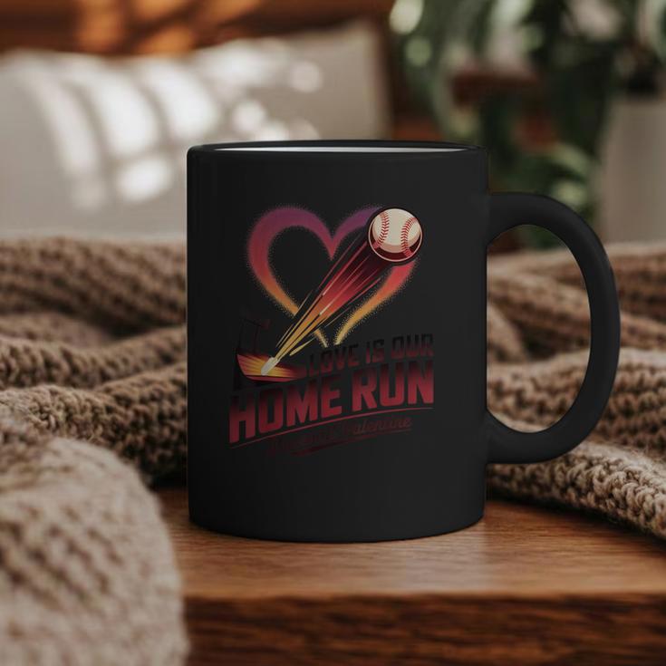 Baseball Valentine Love Is Our Home Run Apparel Graphic Print Coffee Mug
