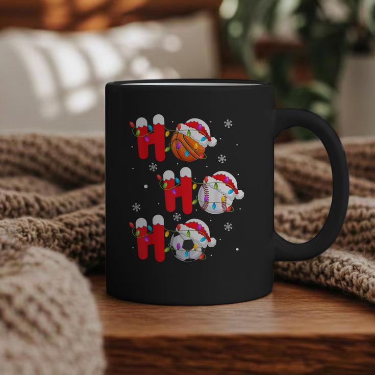 Basketball Baseball Soccer Christmas Ho Ho Ho Santa Xmas Graphic Print Coffee Mug