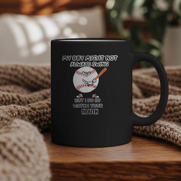 My Boy Might Not Always Swing Humors Baseball Mom Graphic Print Coffee Mug
