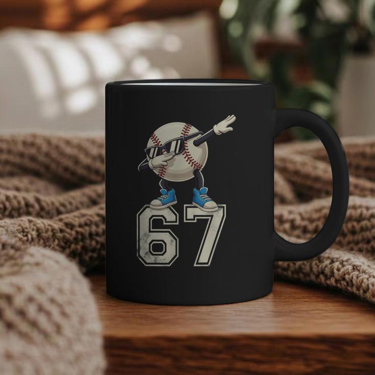 Boys Kids 67 Six Seven Sunglasses Dabbing Baseball Lover Graphic Print Coffee Mug