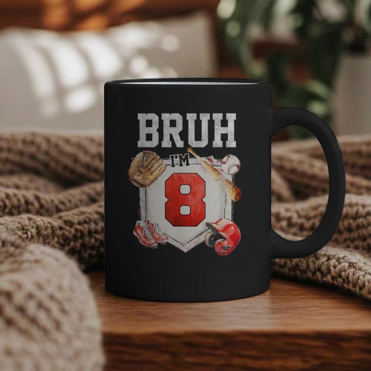 Bruh I'm 8 Baseball 8th Birthday Sports 8 Year Old Boy Graphic Print Coffee Mug