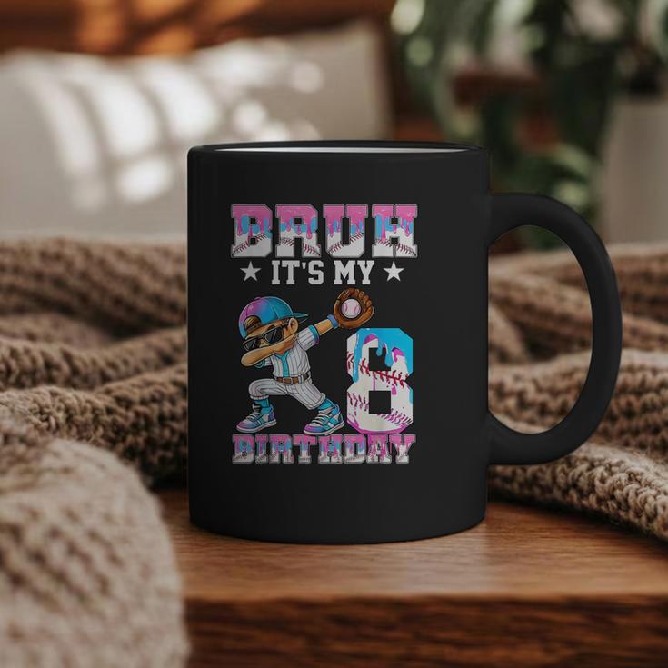 Bruh It's My 8th Birthday Baseball Ice Cream Drip 8 Year Old Graphic Print Coffee Mug
