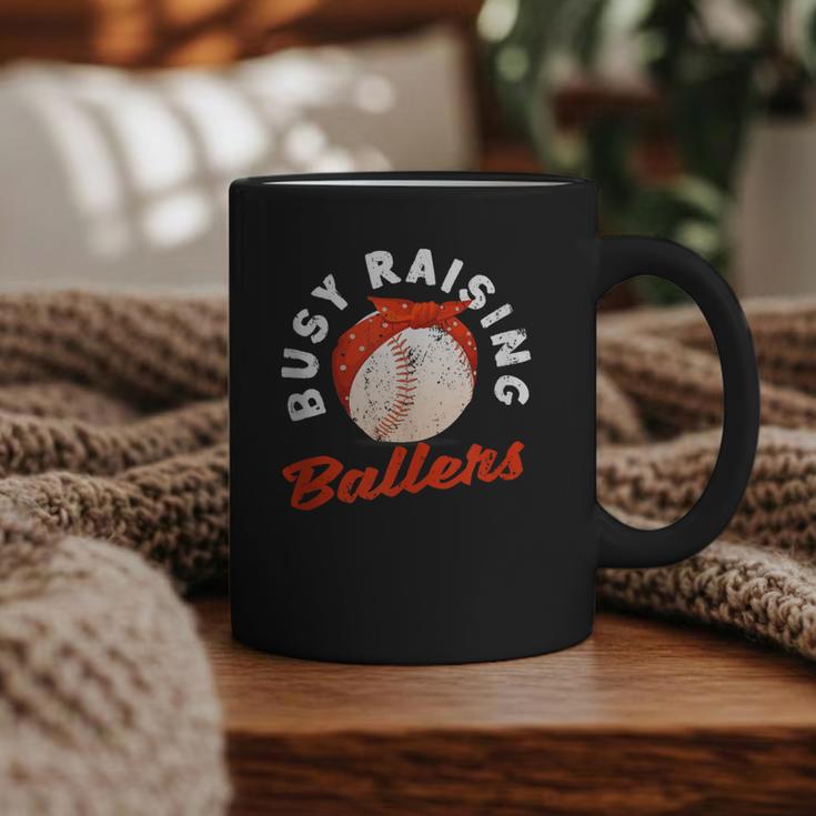 Busy Raising Ballers Baseball Mom Sons Graphic Print Coffee Mug