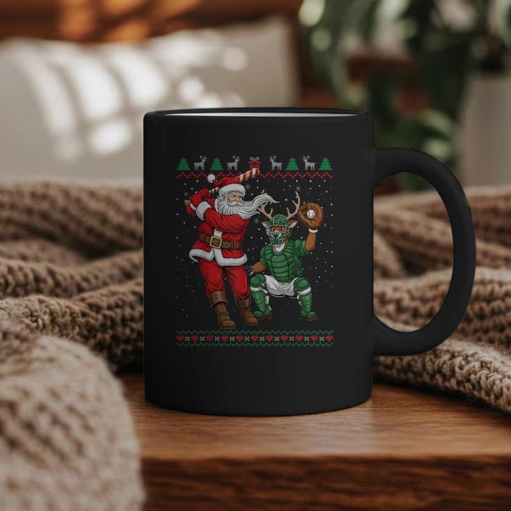 Christmas Santa Baseball Ugly Sweater Graphic Print Coffee Mug