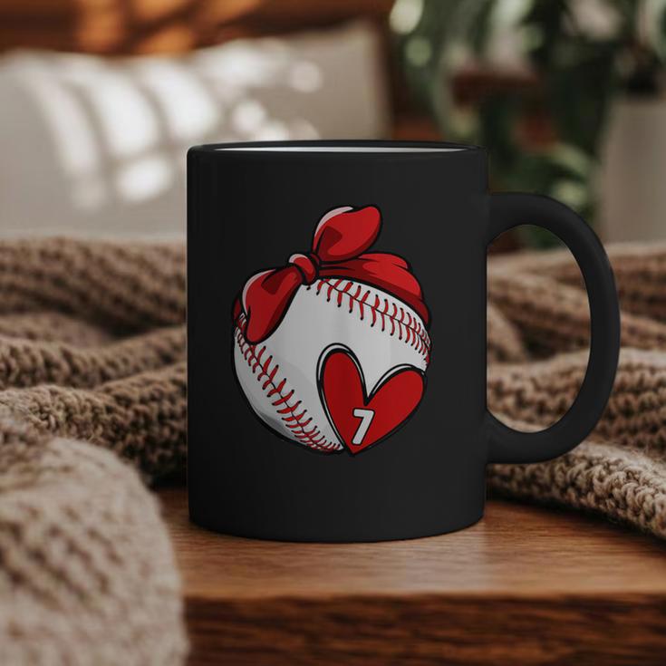 Custom Baseball Mom Number 7 Heart For Mom Mommy Graphic Print Coffee Mug